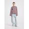 America Today gestreepte longsleeve donkerrood/ wit