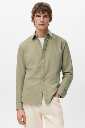 Regular casual overhemd groen