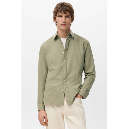 Mango Man Regular casual overhemd groen afbeelding