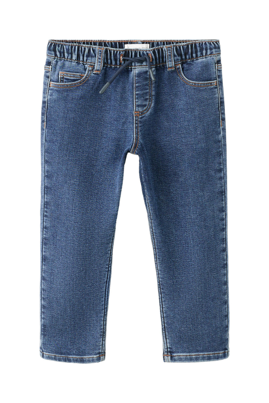 Medium blue denim jongens Mango Kids slim fit jeans van denim met effen