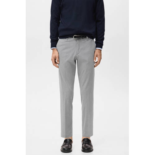 Mango Man Bologna slim chino grijs afbeelding