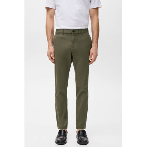 Mango Man tapered chino kaki afbeelding