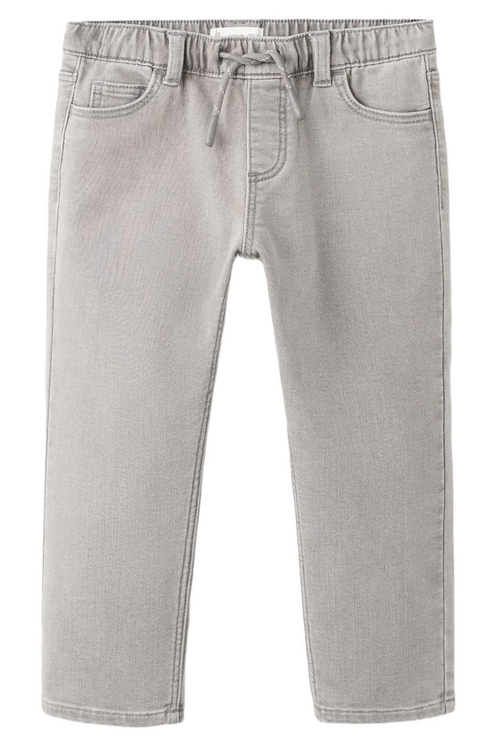 Grey denim jongens Mango Kids slim fit jeans van denim met effen