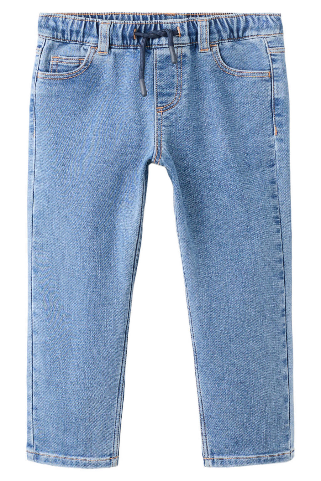 Medium blue denim jongens Mango Kids slim fit jeans van denim met effen