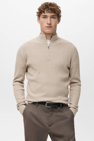 trui rib gebreid beige