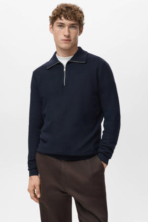 trui fijn gebreid donkerblauw
