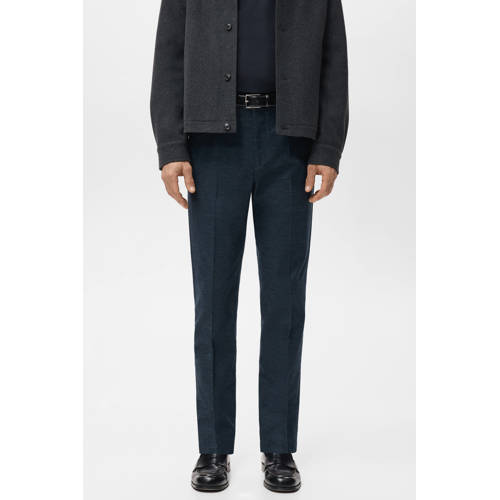 Mango Man slim geruite chino donkerblauw afbeelding