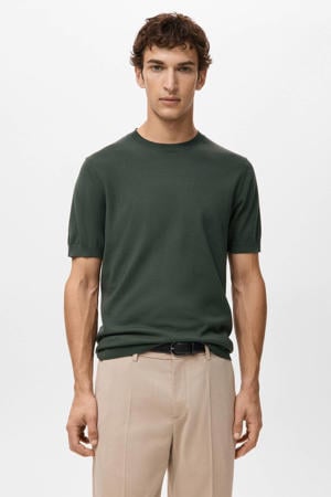 regular T-shirt fijn gebreid groen