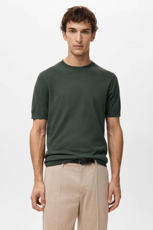 regular T-shirt fijn gebreid groen
