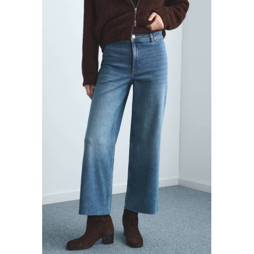 Mango high waist baggy jeans baggy jeans medium blue denim afbeelding