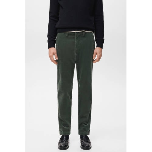 Mango Man corduroy regular chino groen afbeelding