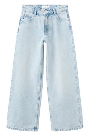 wide leg jeans light blue denim