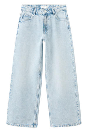 wide leg jeans light blue denim