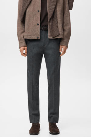 slim chino met krijtstreep grijs