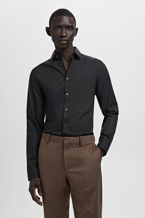 Slim casual overhemd zwart