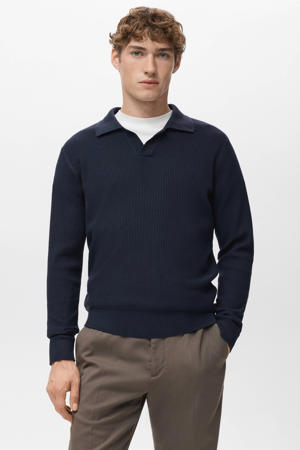 trui gebreid donkerblauw