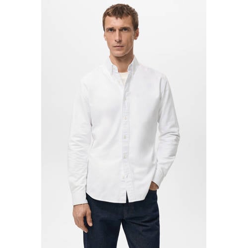 Mango Man Regular casual overhemd wit afbeelding