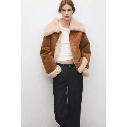 Mango winterjas bruin afbeelding