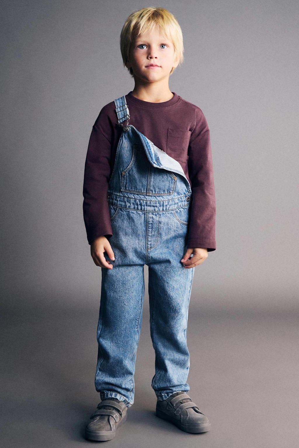 Mango Kids denim tuinbroek medium blue denim