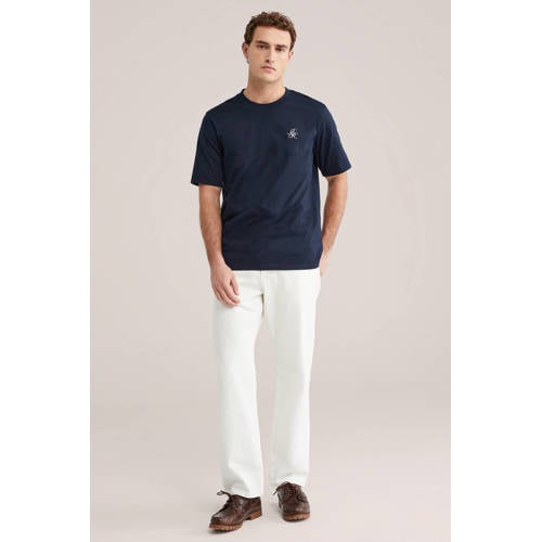 WE Fashion relaxed T-shirt met backprint donkerblauw afbeelding