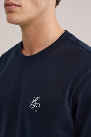 relaxed T-shirt met backprint donkerblauw