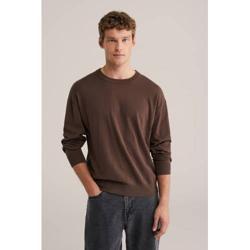 WE Fashion sweater donkerbruin afbeelding