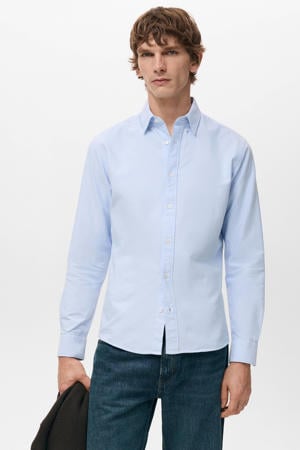 Regular casual overhemd lichtblauw