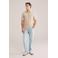 WE Fashion regular polo gebreid beige