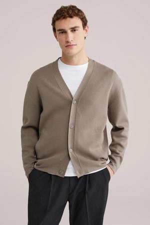 vest fijn gebreid taupe