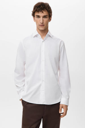 Regular casual overhemd wit
