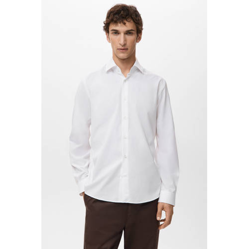 Mango Man Regular casual overhemd wit afbeelding