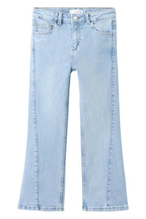 high waist flared jeans light blue denim