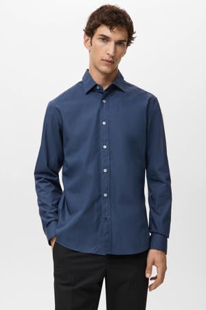 Regular casual overhemd blauw