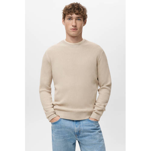 Mango Man trui gebreid beige afbeelding