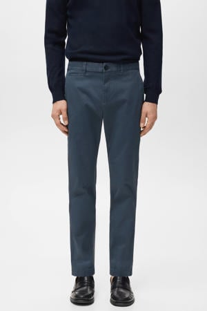 tapered chino blauw