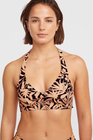 voorgevormde halter bikinitop Grenada zwart/lichtroze