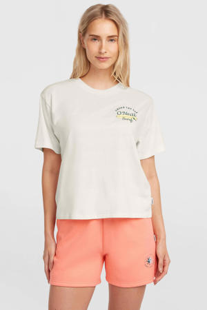 T-shirt met backprint ecru
