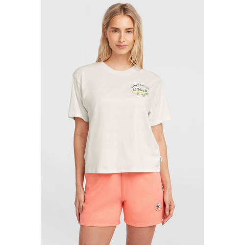 O'Neill T-shirt met backprint ecru afbeelding