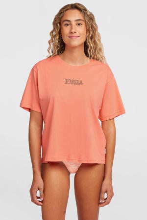 T-shirt met backprint oranje