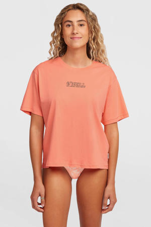 T-shirt met backprint oranje