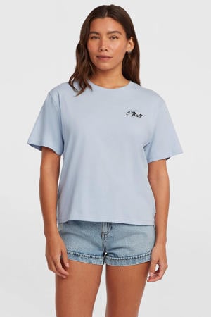 T-shirt met backprint lichtblauw
