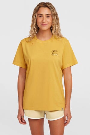T-shirt met backprint geel
