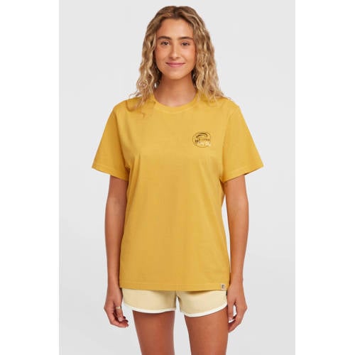 O'Neill T-shirt met backprint geel afbeelding