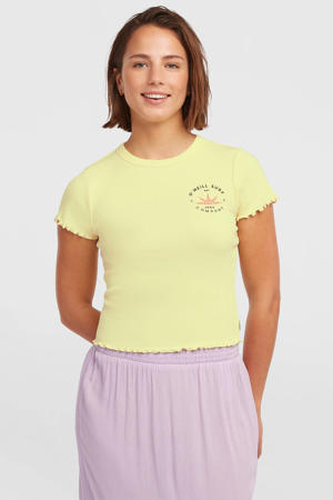 T-shirt geel rib gebreid