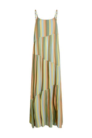 strandjurk met all over print en streep groen