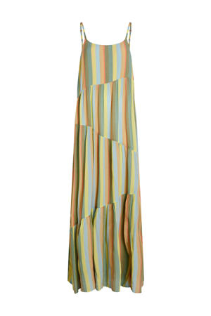 strandjurk met all over print en streep groen