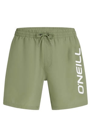 zwemshort Logo 16" olijfgroen