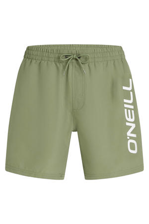 zwemshort Logo 16" olijfgroen