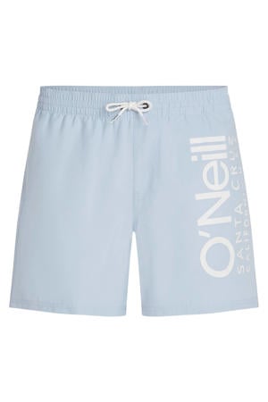 zwemshort Cali 16" met logo lichtblauw