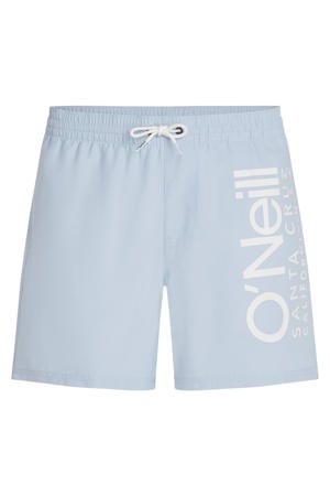 zwemshort Cali 16" met logo lichtblauw